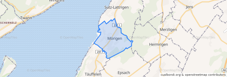 Mapa de ubicacion de Mörigen.