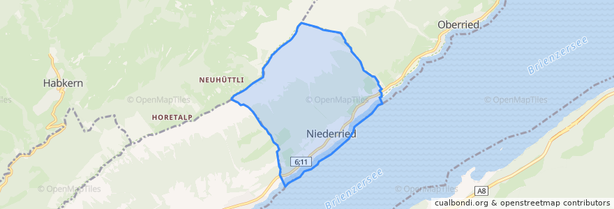 Mapa de ubicacion de Niederried bei Interlaken.