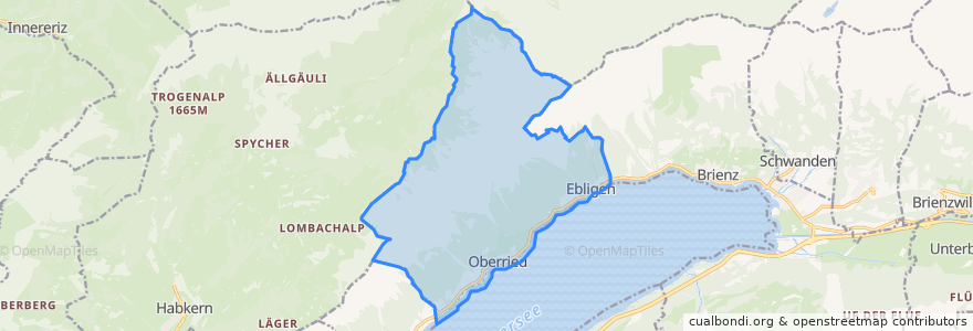 Mapa de ubicacion de Oberried am Brienzersee.