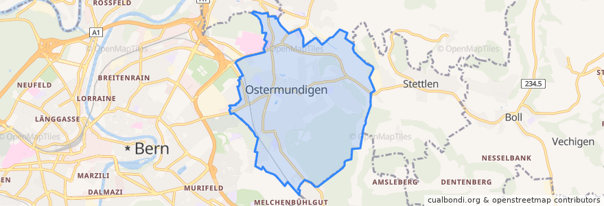 Mapa de ubicacion de Ostermundigen.