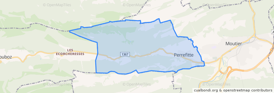 Mapa de ubicacion de Perrefitte.