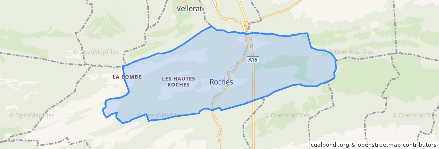 Mapa de ubicacion de Roches (BE).