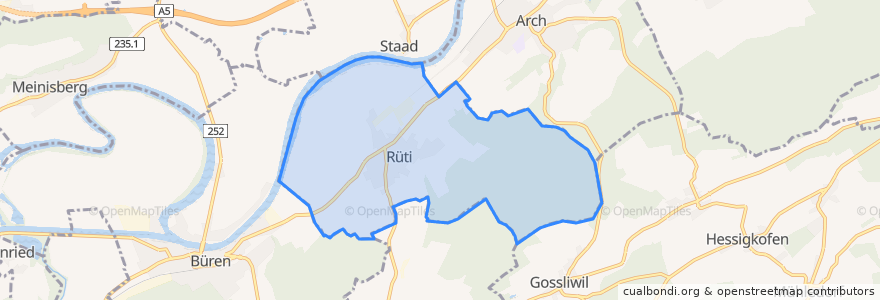 Mapa de ubicacion de Rüti bei Büren.