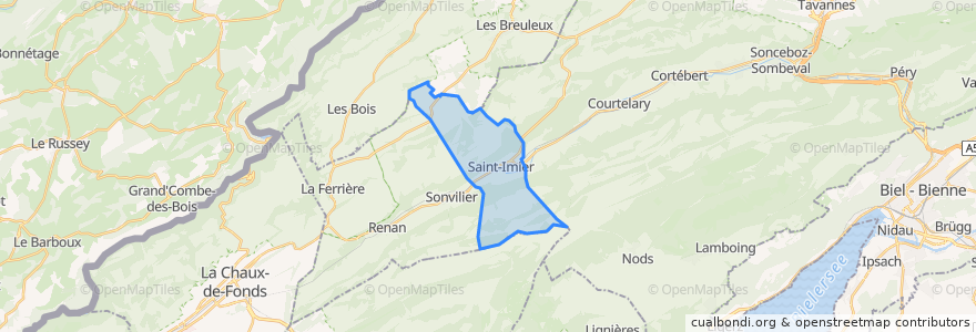 Mapa de ubicacion de Saint-Imier.