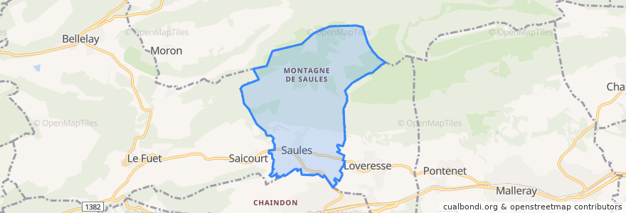 Mapa de ubicacion de Saules (BE).