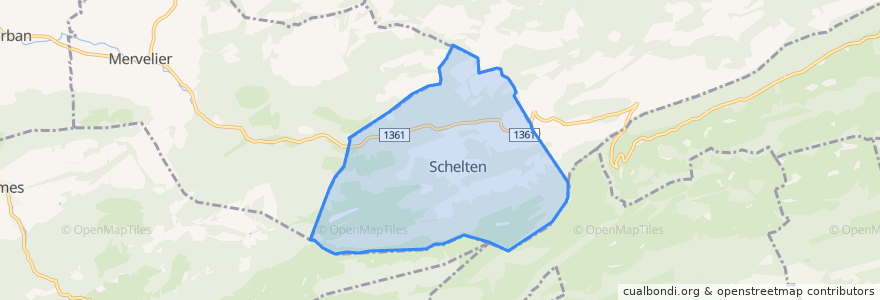 Mapa de ubicacion de Schelten.