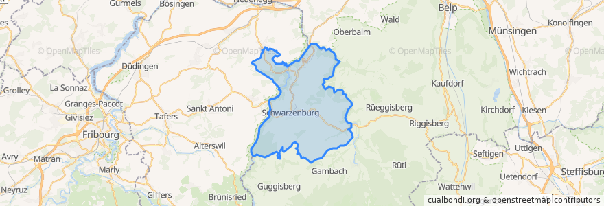 Mapa de ubicacion de Schwarzenburg.