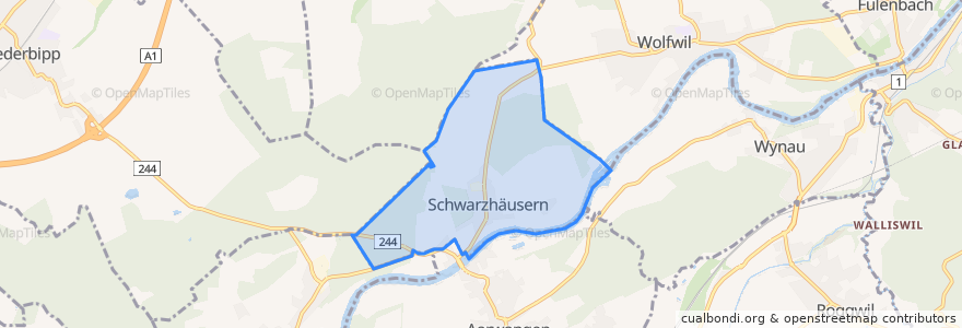 Mapa de ubicacion de Schwarzhäusern.