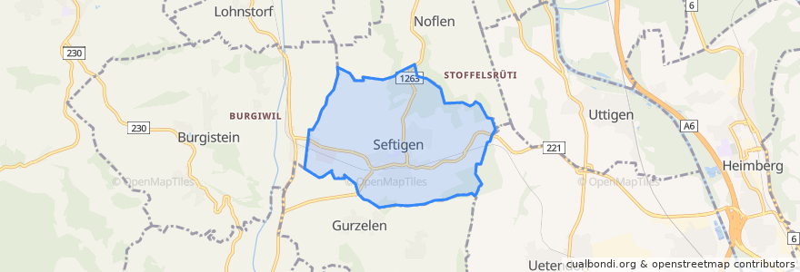 Mapa de ubicacion de Seftigen.