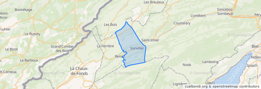 Mapa de ubicacion de Sonvilier.