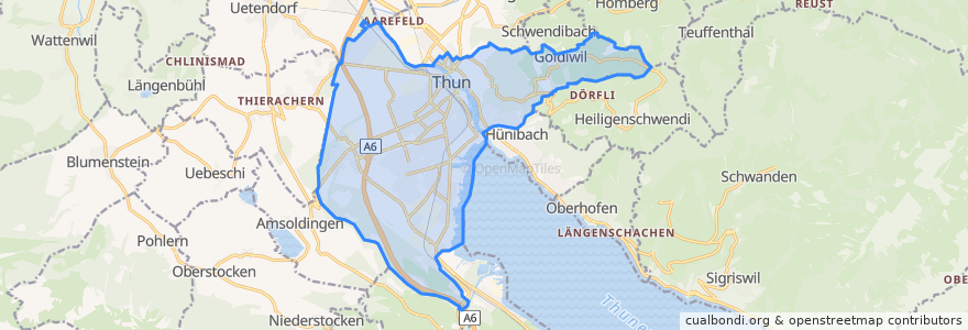 Mapa de ubicacion de Thun.