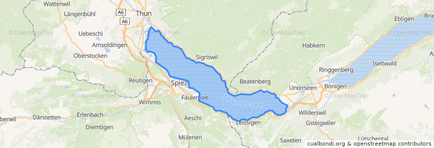 Mapa de ubicacion de Lake Thun.