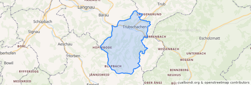 Mapa de ubicacion de Trubschachen.