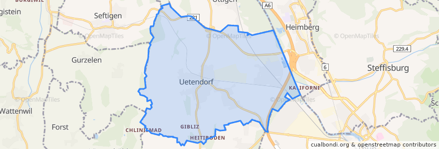 Mapa de ubicacion de Uetendorf.