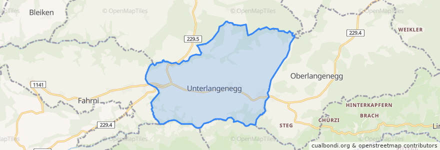 Mapa de ubicacion de Unterlangenegg.