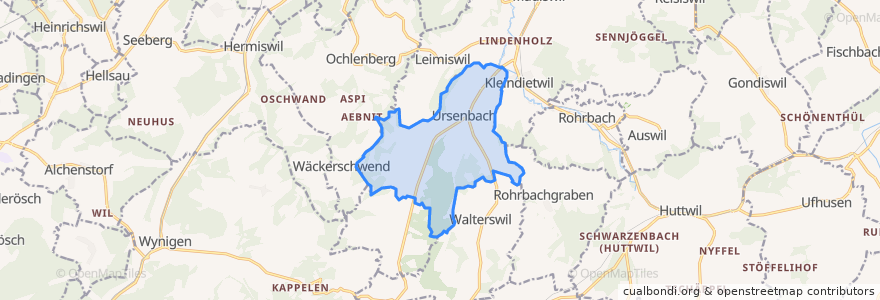 Mapa de ubicacion de Ursenbach.