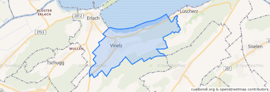 Mapa de ubicacion de Vinelz.