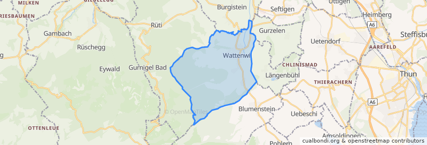 Mapa de ubicacion de Wattenwil.