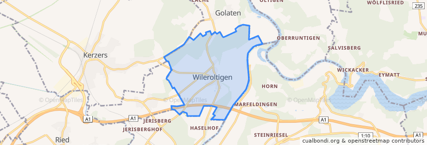 Mapa de ubicacion de Wileroltigen.