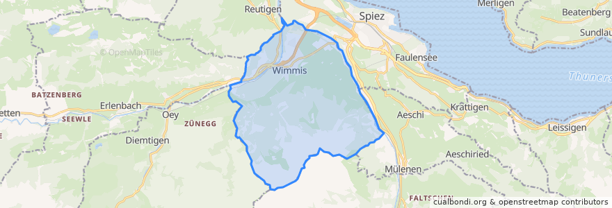 Mapa de ubicacion de Wimmis.