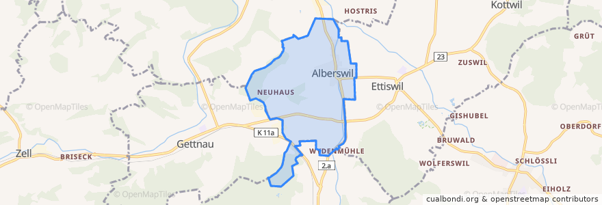 Mapa de ubicacion de Alberswil.