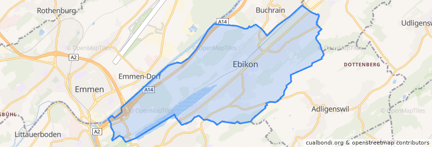 Mapa de ubicacion de Ebikon.