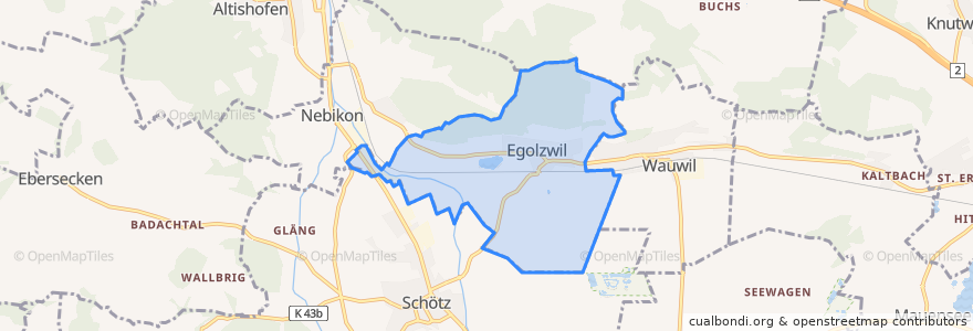 Mapa de ubicacion de Egolzwil.