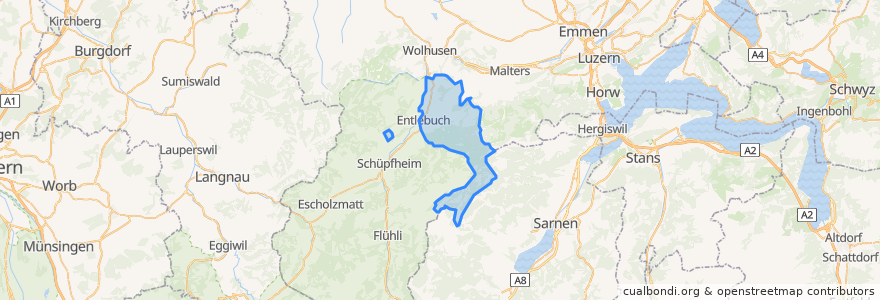 Mapa de ubicacion de Entlebuch.