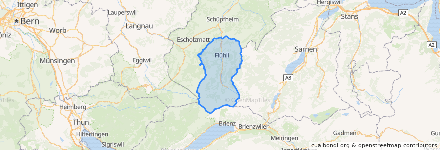 Mapa de ubicacion de Flühli.