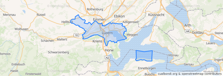 Mapa de ubicacion de Luzern.