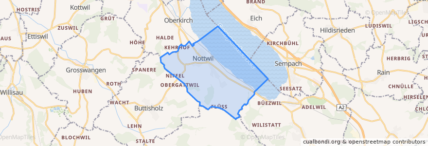 Mapa de ubicacion de Nottwil.