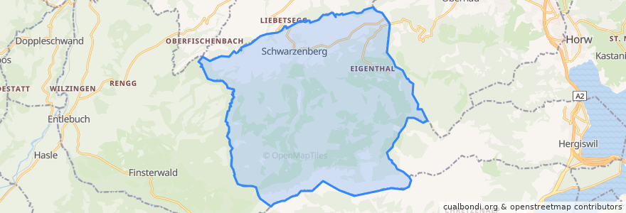 Mapa de ubicacion de Schwarzenberg.