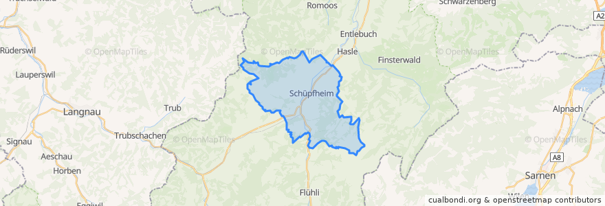 Mapa de ubicacion de Schüpfheim.