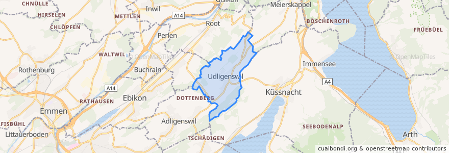 Mapa de ubicacion de Udligenswil.