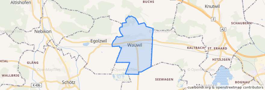 Mapa de ubicacion de Wauwil.