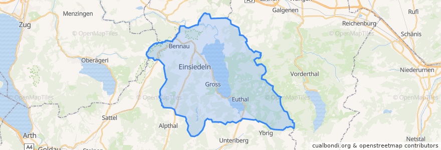 Mapa de ubicacion de Einsiedeln.