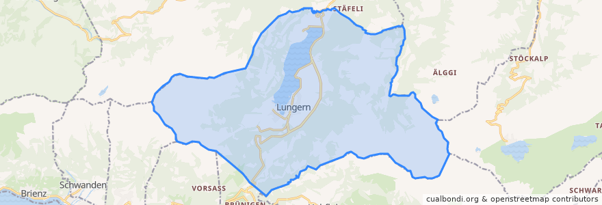 Mapa de ubicacion de Lungern.