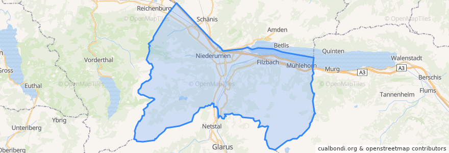 Mapa de ubicacion de Glarus Nord.