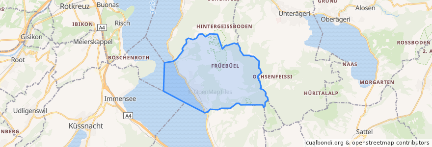 Mapa de ubicacion de Walchwil.