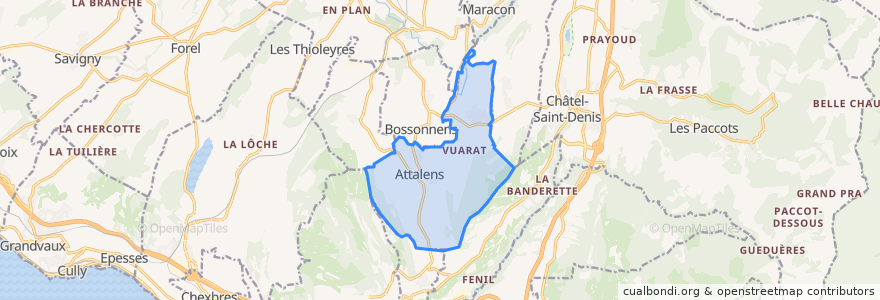 Mapa de ubicacion de Attalens.