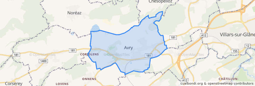 Mapa de ubicacion de Avry.