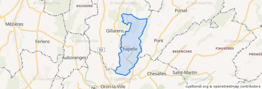 Mapa de ubicacion de Chapelle (Glâne).