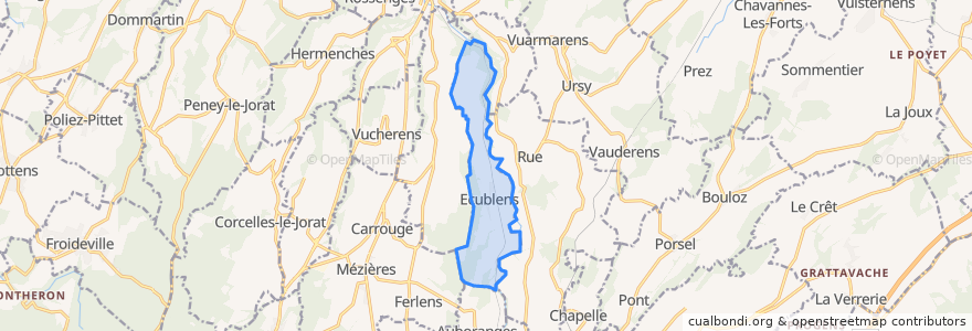 Mapa de ubicacion de Ecublens (FR).