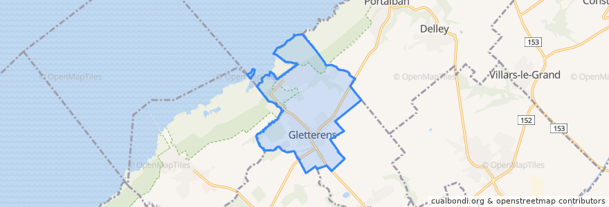 Mapa de ubicacion de Gletterens.