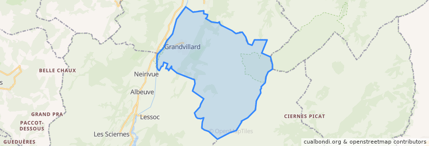 Mapa de ubicacion de Grandvillard.