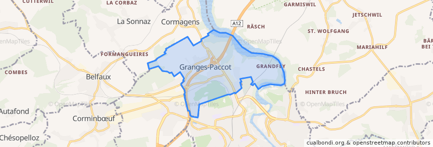 Mapa de ubicacion de Granges-Paccot.