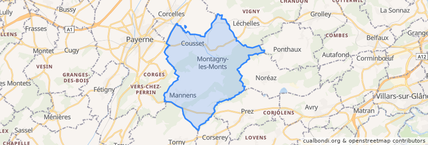 Mapa de ubicacion de Montagny (FR).