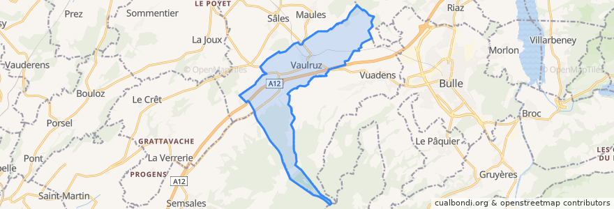 Mapa de ubicacion de Vaulruz.