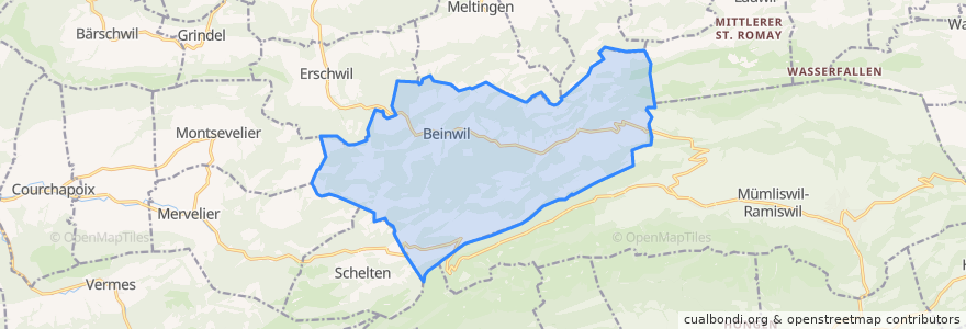 Mapa de ubicacion de Beinwil (SO).