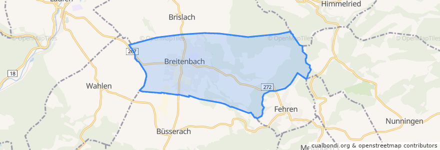 Mapa de ubicacion de Breitenbach.